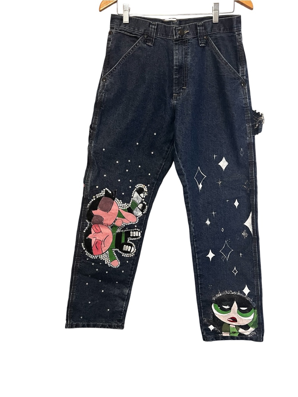 Wrangler Blue  Denim Jeans with Pink & Green Character Art